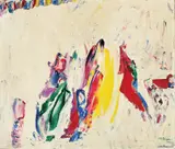 Jakob Weidemann, Krokus i snø, 1966, Olje på lerret