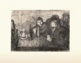 Edvard Munch, Kristiania-Boheme I, Radering trykket i svart på tykt beige engelsk