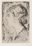 Edvard Munch, Hjørdis Gierløff, Radering trykket i svart på tykt gulhvitt papir