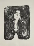 Edvard Munch, Brosjen. Eva Mudocci, Litografi trykket i svart på tynt japanpapir