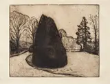 Edvard Munch, Hagen, Radering trykket i brunt på middels tykt