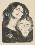 Edvard Munch, Salome, Litografi trykket i svart på tynt japanpapir