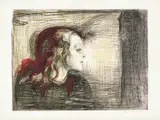 Edvard Munch, Det syke barn I, Fargelitografi trykket i fire farger, svart, grått