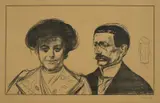 Edvard Munch, Anna og Walter Leistikow, Litografi trykket i svart på middels tynt beige