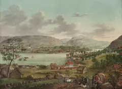 Johan Christian Dahl, Bergen sett fra Laksevåg, Olje på lerret