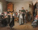 Nils Bergslien, Dans på Lemmen, 1892, Olje på lerret