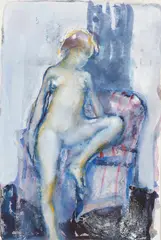 Svein Strand, Sittende akt, Gouache