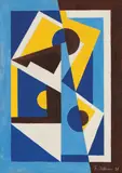 Thorvald Hellesen, Komposisjon, 1927, Gouache på papp