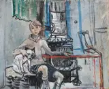 Per Krohg, Guy i atelieret, 1930, Olje på plate