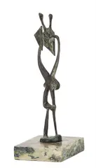 Henry Moore, Liten skulptur av Stående figur, Bronse, grønn patina