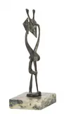 Henry Moore, Liten skulptur av Stående figur, Bronse, grønn patina