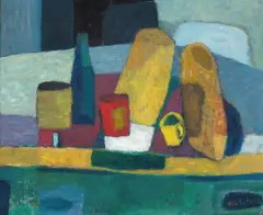 Victor Sparre, Gul kopp, 1962, Olje på plate