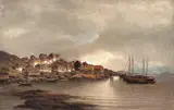 Reinholdt Boll, Kystlandskap med folkeliv, Olje på lerret