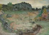 Gerhard Munthe, Fra Enebakk, 1917, Olje på lerret