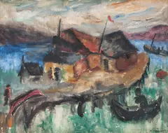 Hans Haakø, Kystlandskap, 1925, Olje på lerret