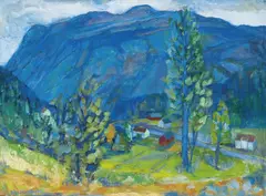 Erlend Grøstad, Fra Blengsdalen i Flatdal, 1996, Olje på lerret
