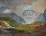 Peder Balke, Gaustadtoppen, 1858, Olje på plate