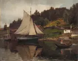 Hans Gude, Fra Sandvika, 1881, Olje på lerret