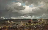 Hans Gude, Kystlandskap, 1859, Olje på lerret