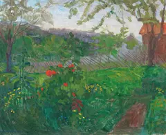 Thorvald Erichsen, Hage med blomster, 1903, Olje på lerret