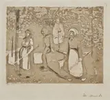Edvard Munch, Tiergarten, Berlin, Radering trykket i svart på middels tynt gulhvitt papir