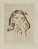 Edvard Munch, Paul Cassirers datter, Radering trykket i svart på middels tynt gulhvitt