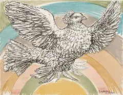 Pablo Picasso, Flyvende due, Litografi