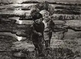 Kaare Espolin Johnson, Fylgje, 1961, Litografi, oppklebet på papp