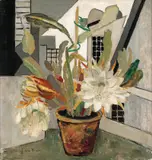 Julie de Holmberg Krohn, Oppstilling med blomst i potte, Olje på lerret
