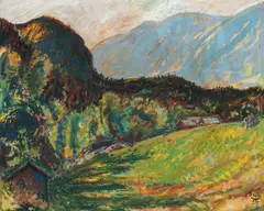 Henrik Sørensen, Mot høst, Vinje, 1954, Olje på lerret