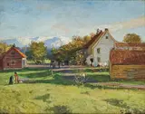 Frits Thaulow, Fra Lervik på Stord, 1888, Olje på papir, oppklebet på lerret