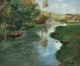 Frits Thaulow, Elveparti, Olje på lerret