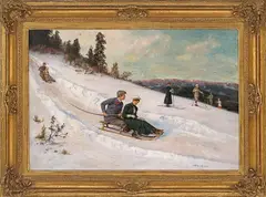 Axel Ender, Kjelkekjøring, Olje på lerret