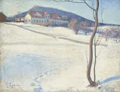 Halfdan Egedius, Vinterbilde fra Bærum, 1893, Olje på lerret