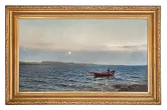 I dagningen by Amaldus Nielsen, 1908, Olje på lerret, sold Dec 2014