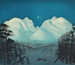 Harald Sohlberg, Vinternatt i Rondane, Fargelitografi