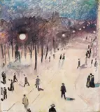 Fra Stortingsgaten by Arne Kavli, Olje på lerret, sold Dec 2014