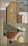 Ragnhild Keyser, Komposisjon med arkitektur og esel. Fra Provence, Olje på lerret