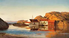 Amaldus Nielsen, Aftenstemning Ny-Hellesund, Olje på lerret