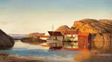 Amaldus Nielsen, Aftenstemning Ny-Hellesund, Olje på lerret