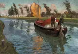 Frits Thaulow, Elvepram i fart, Olje på lerret