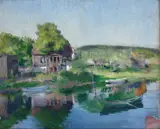 Harriet Backer, Fra Sandvikselven, 1890, Olje på lerret