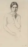 Lovis Corinth, Aktstudie, Blyant på papir, lysmål