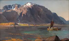Fra Vega Helgeland by Even Ulving, Olje på lerret, sold Jun 2014