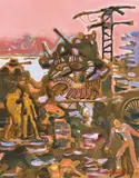 Håkon Bleken, Komposisjon med figurer, 2001, Olje på plate