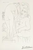 Pablo Picasso, Le repos du Sculpteur devant un Nu à la Draperie, Radering