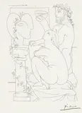 Pablo Picasso, Sculpteur avec Coupe et Modele accroupi, 1933, Radering