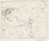 Pablo Picasso, Flutiste et trois femmes nues, 1932, Radering
