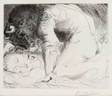 Pablo Picasso, Minotaure caressant une Dormeuse, 1933, Radering