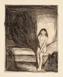 Edvard Munch, Pubertet, Radering trykket i svart på tykt gulhvitt papir